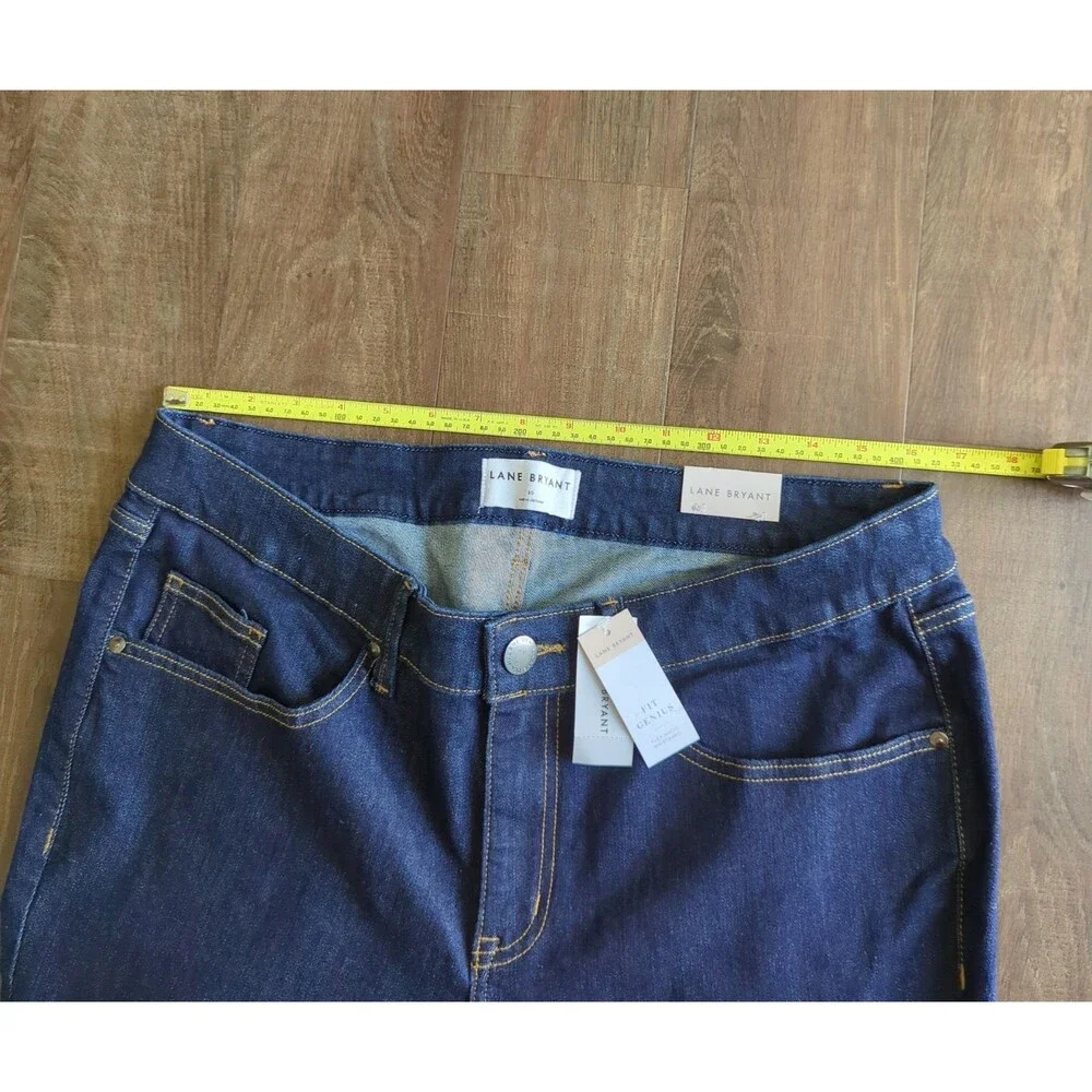 Lane Bryant NWT Dark Wash Mid Rise Cropped Flare Jeans Size 16 Magic Waistband